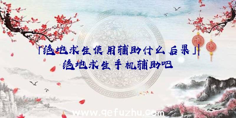 「绝地求生使用辅助什么后果」|绝地求生手机辅助吧
